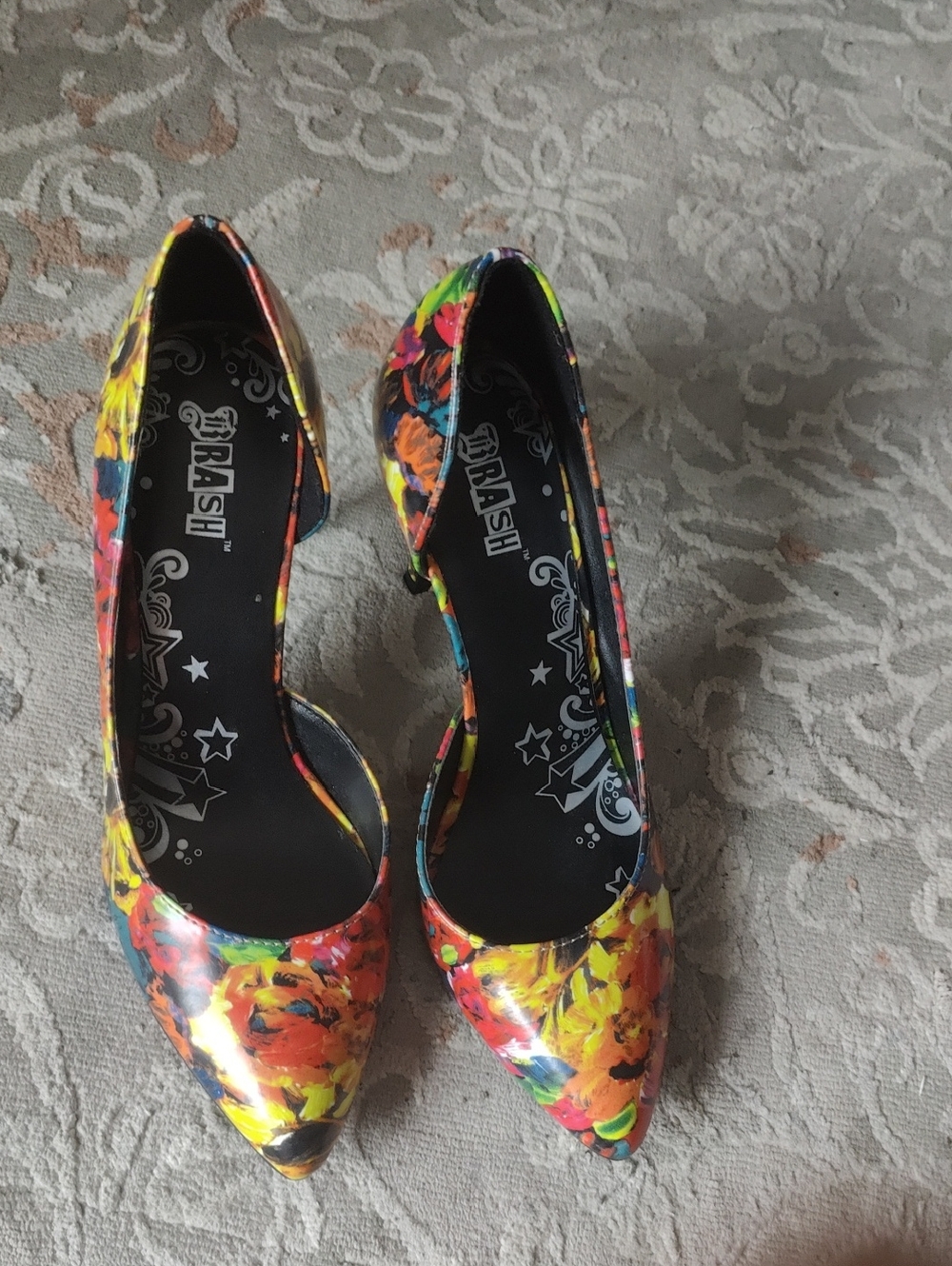Brash Multicolor Floral Pointed Toe Pumps